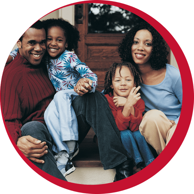 family-on-steps